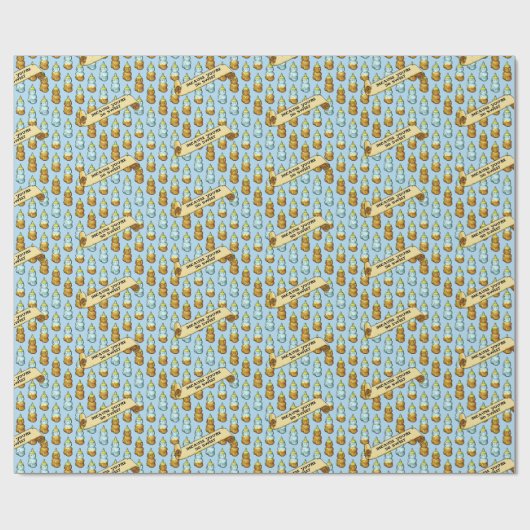 Schattige honingbeer Omdat je zo lief bent 80s Ret Cadeaupapier (Vlak)