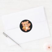 Schattige honingbeer ronde sticker (Envelop)
