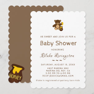 Schattige honingbij Baby shower Invitation White Kaart