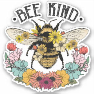 Schattige honingbij bloemen Bij vriendelijk Sticker
