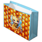 Schattige Honingbij en Honeycomb Theme Baby shower Groot Cadeauzakje (Voorkant Gekanteld)