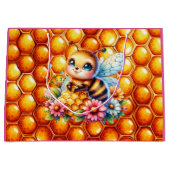 Schattige Honingbij en Honeycomb Theme Baby shower Groot Cadeauzakje (Voorkant)