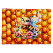 Schattige Honingbij en Honeycomb Theme Baby shower Groot Cadeauzakje (Achterkant)