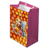 Schattige Honingbij en Honeycomb Theme Baby shower Medium Cadeauzakje (Voorkant Gekanteld)