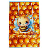 Schattige Honingbij en Honeycomb Theme Baby shower Medium Cadeauzakje (Achterkant)