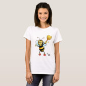 Schattige honingbij met hart & monogram t-shirt (Voorkant volledig)