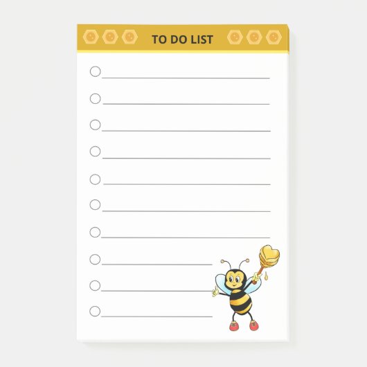 Schattige honingbij op wit post-it® notes (Voorkant)
