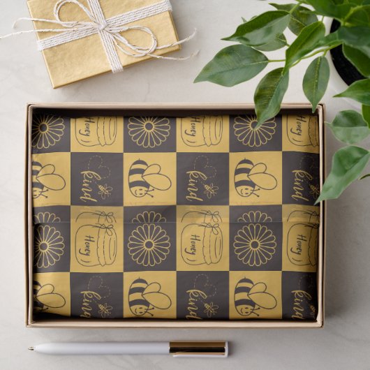 Schattige honingbij tissuepapier (Geschenk)