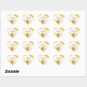 Schattige honingbij verjaardag of babyshower hart sticker (Vel)