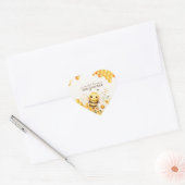 Schattige honingbij verjaardag of babyshower hart sticker (Envelop)