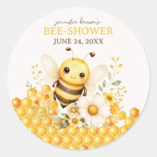 Schattige honingbij verjaardag of babyshower ronde sticker