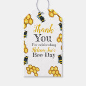 Schattige honingbij verjaardagsfeestje cadeaulabel (Voorkant)