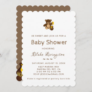 Schattige honingbijen Baby shower Invitation White Kaart