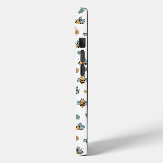 Schattige Honingbijen & Bloemen Wildbloemen Monogr Case-Mate iPhone Case (Achterkant / Links)