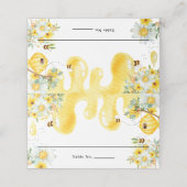Schattige honingbijen Geel bloemig baby shower Plaatskaartje (Buitenkant ongevouwen)