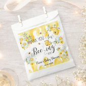 Schattige honingbijen gele bloemige baby shower ve bedankzakje (Geknipt)