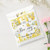 Schattige honingbijen gele bloemige baby shower ve bedankzakje (Gezegeld)