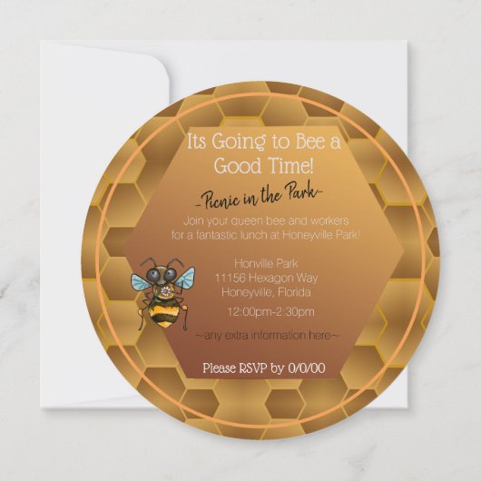 Schattige honingbijen kaart (Achterkant)