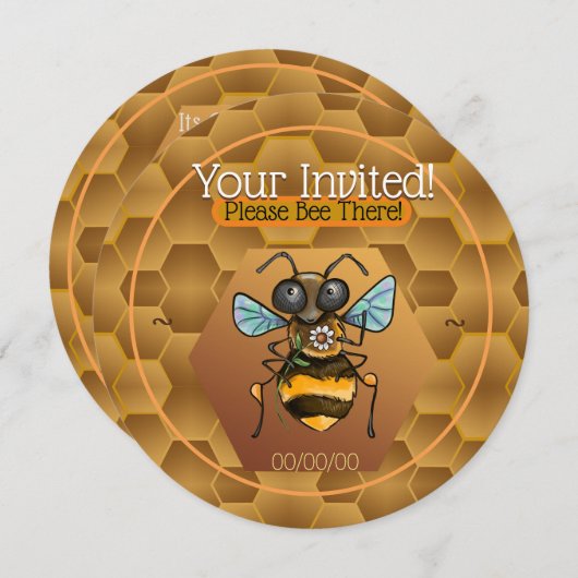 Schattige honingbijen kaart (Voorkant / Achterkant)