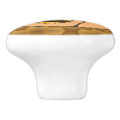Schattige honingbijen keramische knop (Zijkant)