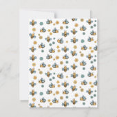 Schattige honingbijenmonogram notitiekaartje (Achterkant)