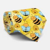 Schattige honingraat bijenpatroon stropdas (Opgerold)