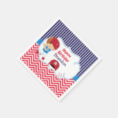 Schattige honkbal brunette jongen verjaardagsfeest servet (Hoek)