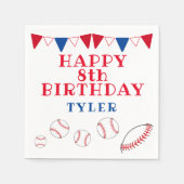 Schattige Honkbal Bunting Flag Ball Boy Verjaardag Servet (Voorkant)