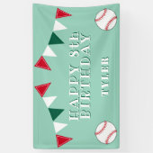 Schattige Honkbal Bunting Flags Kids Verjaardagsfe Spandoek (Verticaal)