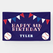 Schattige Honkbal Bunting Flags Kids Verjaardagsfe Spandoek (Horizontaal)