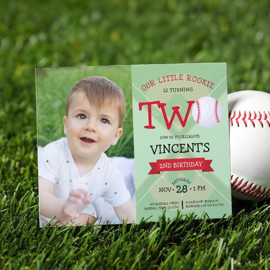 Schattige Honkbal & Lint Budget Foto 2e Verjaardag