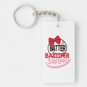 Schattige honkbal-thema "Batter Swing" ontwerp Sleutelhanger