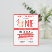 Schattige honkballint Budget 1e Verjaardagsuitnodi (Staand voorkant)