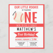 Schattige honkballint Budget 1e Verjaardagsuitnodi (Voorkant)