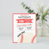 Schattige honkballint budget verjaardagsuitnodigin (Staand voorkant)