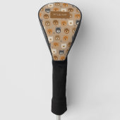 Schattige hoofdpatroon van teddybeer golfheadcover (Voorkant)