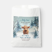 Schattige Hoogland Heilige Koe Winter Baby shower Bedankzakje (Voorkant)