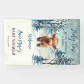 Schattige Hoogland Heilige Koe Winter Baby shower Spandoek (Horizontaal)