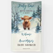 Schattige Hoogland Heilige Koe Winter Baby shower Spandoek (Verticaal)