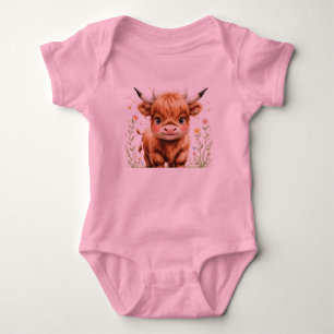 Schattige Hoogland Koe Baby Body Romper