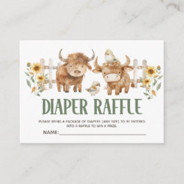 Schattige Hoogland Koe Boerderij Dierlijke Baby Lu Informatiekaartje