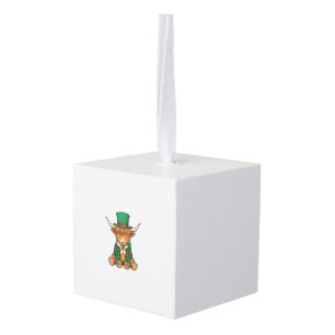 Schattige Hoogland Koe Ierse Klaver Vintage T-shir Decoratie