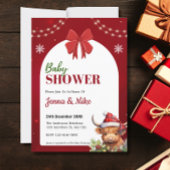 Schattige Hoogland Koe Kalf Kerst Baby shower Kaart