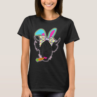 Schattige Hoogland Koe Pasen Konijn Koe Meisjes Pa T-shirt