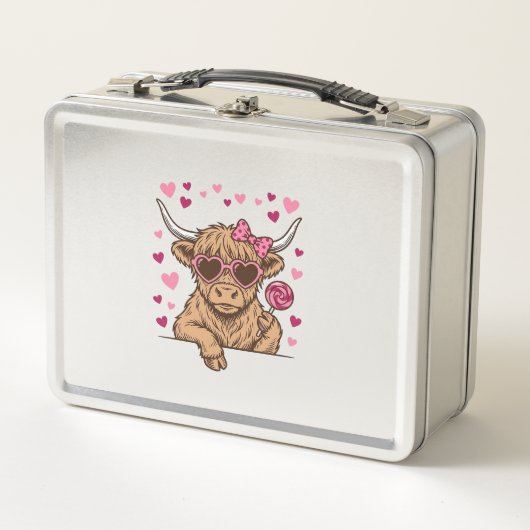 Schattige Hoogland Koe Valentijn Zonnebril Vector (Voorkant)