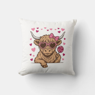 Schattige Hoogland Koe Valentijn Zonnebril Vector  Kussen