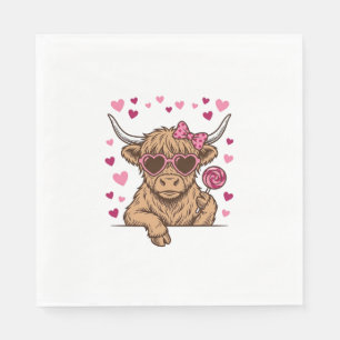 Schattige Hoogland Koe Valentijn Zonnebril Vector Servet