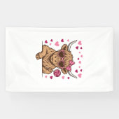 Schattige Hoogland Koe Valentijn Zonnebril Vector Spandoek (Horizontaal)