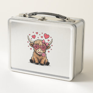 Schattige Hoogland Koe Valentijnshart Bril Vector_