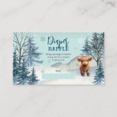 Schattige Hoogland Koe Winter Baby shower Luier Ra Informatiekaartje (Voorkant)